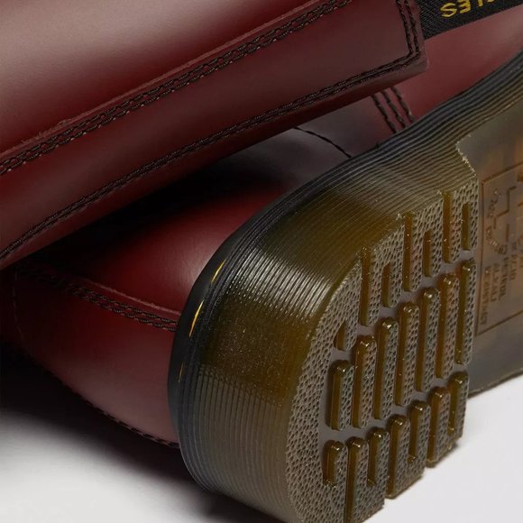 Sold - Dr. Martens 1490 Boots US Men's Size 11 Cherry Red Smooth Leather 10 Eye - Picture 3 of 12